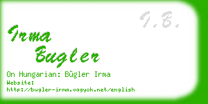 irma bugler business card
