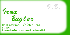 irma bugler business card